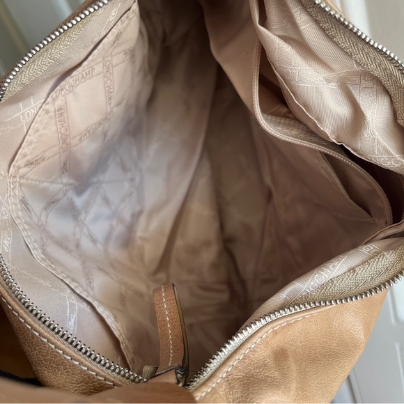 Longchamp Leather Hobo shoulder bag, NWT, tan color, "Lune" style like. Large - Picture 7 of 14